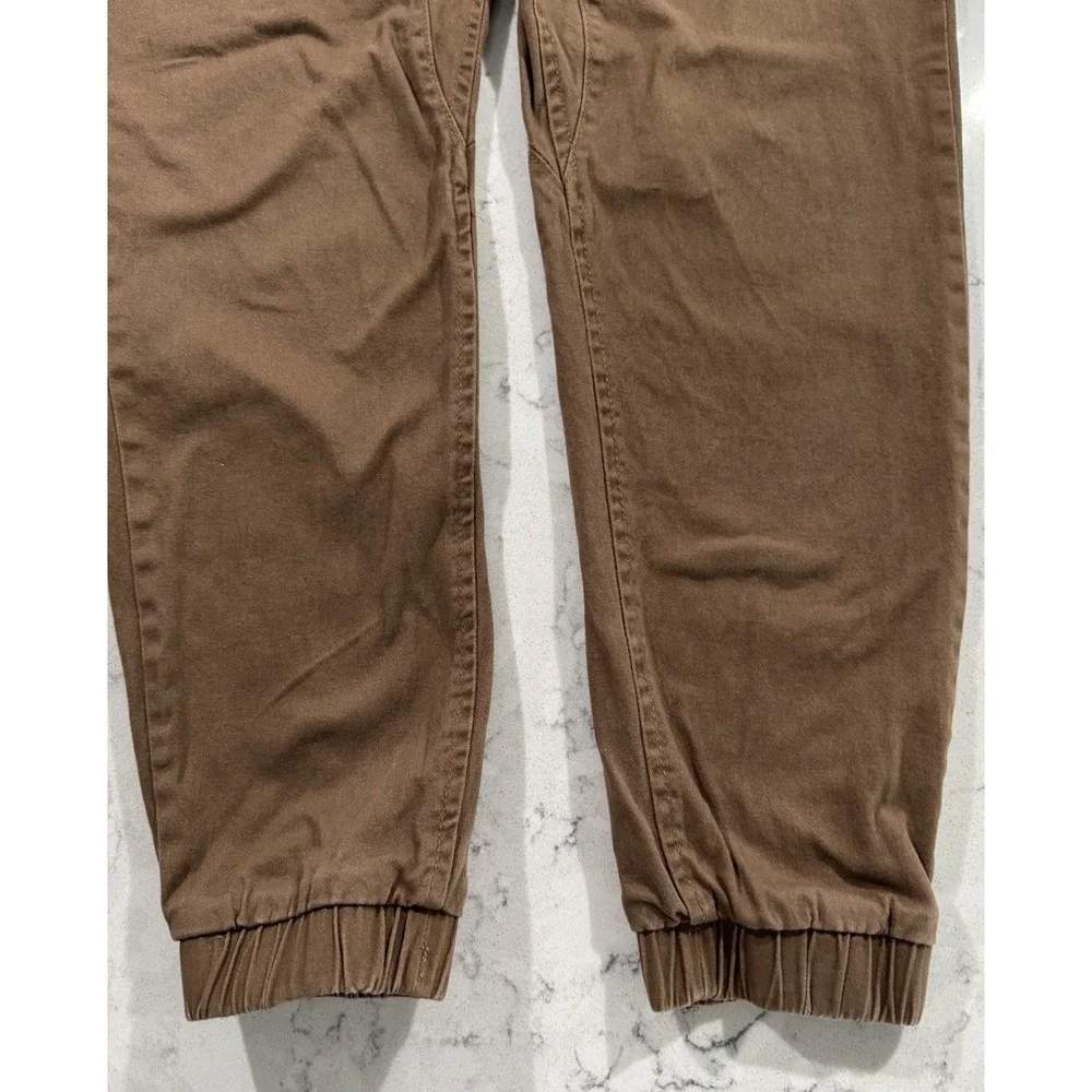 Ring of Fire Mens Jogger Pants Large Brown Elastic Waist Stretch RYB0032